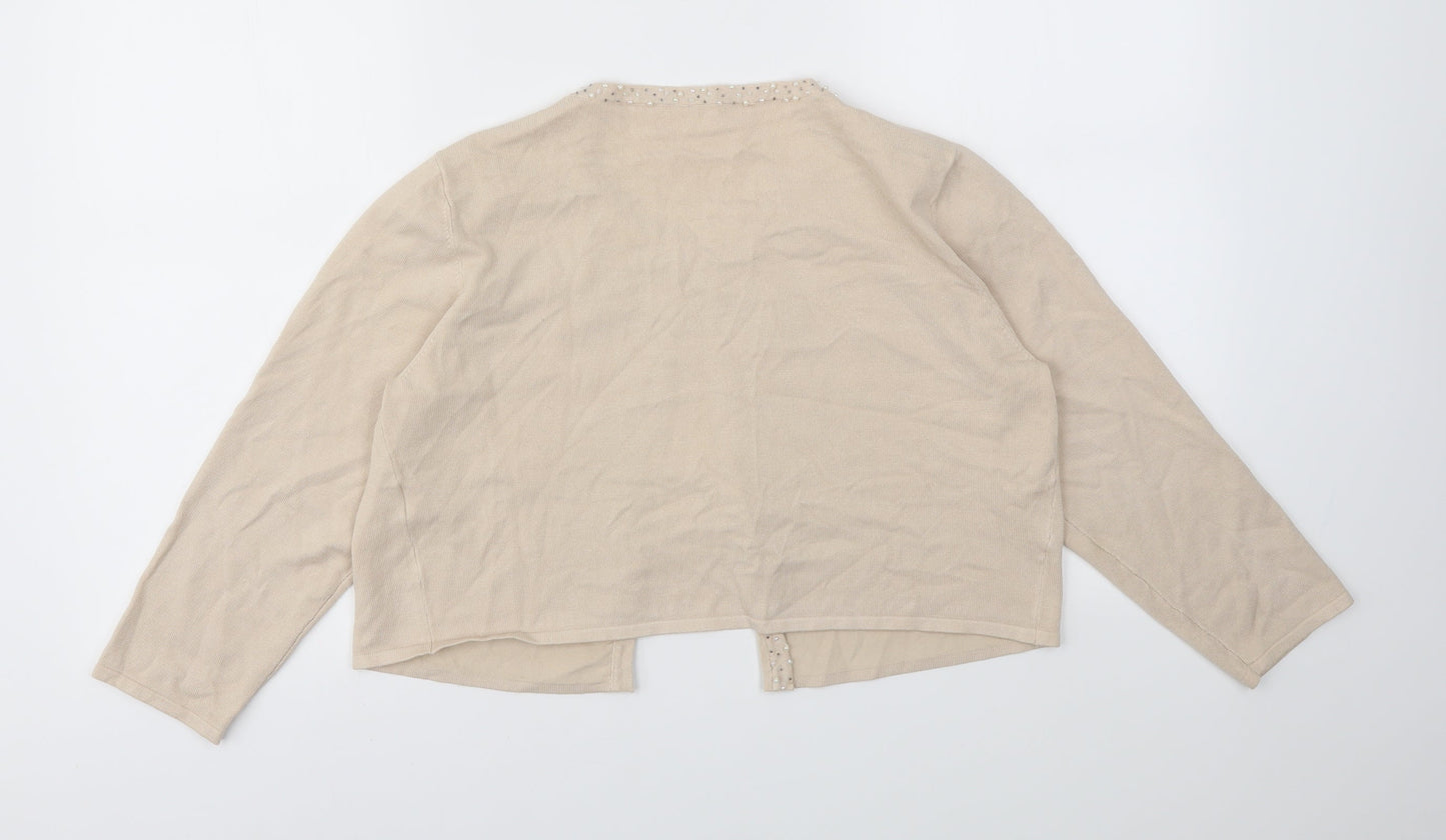 Womens UK Size M Preworn Beige Cardigan Jumper
