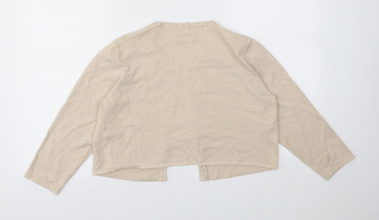 Womens UK Size M Preworn Beige Cardigan Jumper
