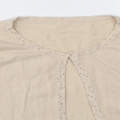 Womens UK Size M Preworn Beige Cardigan Jumper