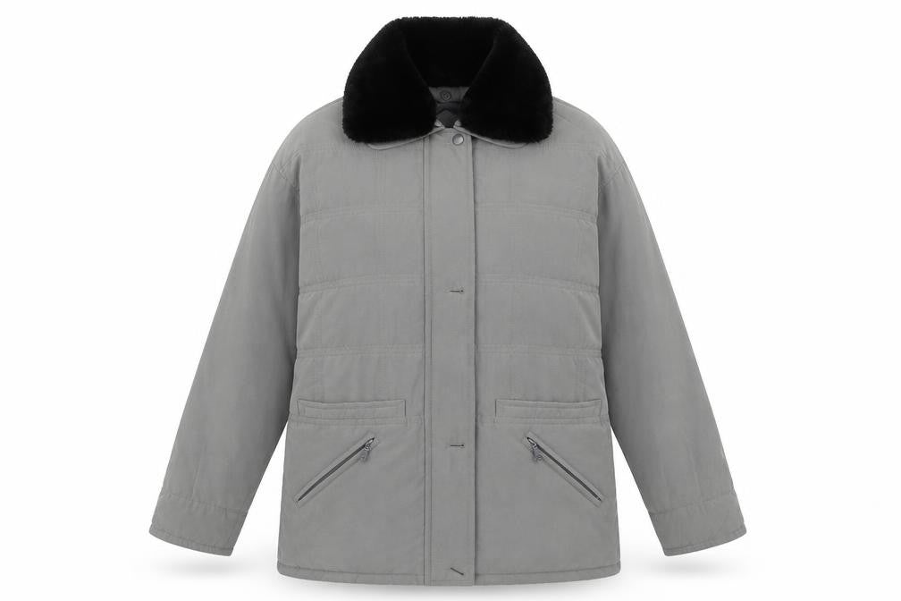 Front view of Bonmarché women’s grey jacket coat, size S