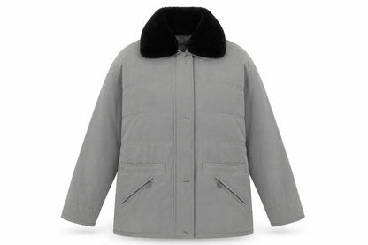 Front view of Bonmarché women’s grey jacket coat, size S