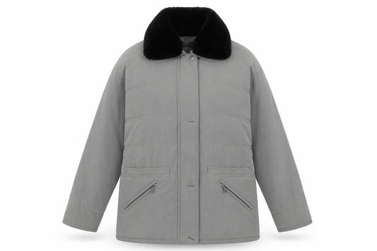 Front view of Bonmarché women’s grey jacket coat, size S