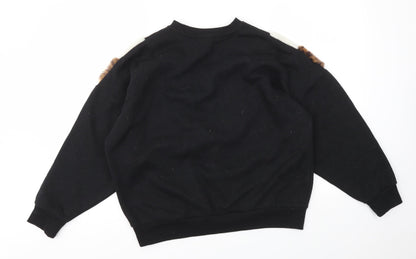 Primark Womens Black Animal Print  Pullover Jumper Size S