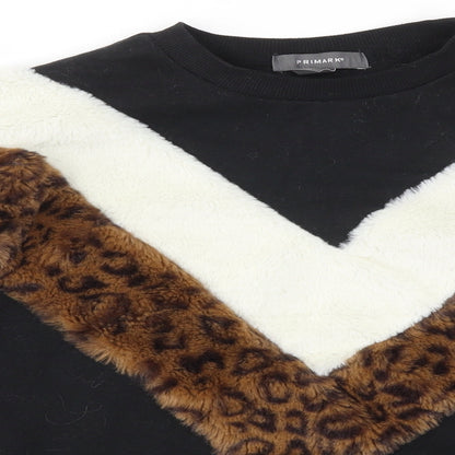 Primark Womens Black Animal Print  Pullover Jumper Size S
