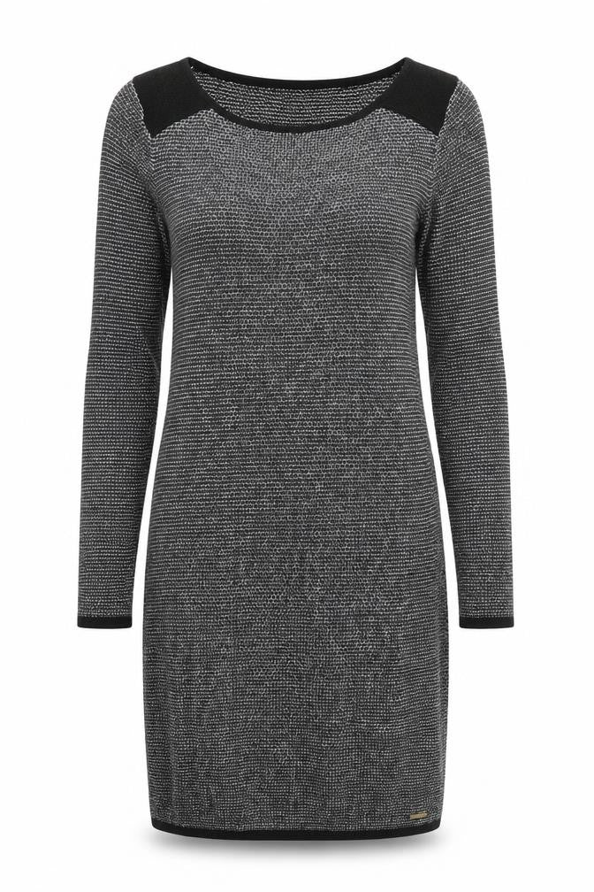 Front view of Spirit women’s black jumper dress, size UK 8