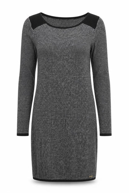 Front view of Spirit women’s black jumper dress, size UK 8