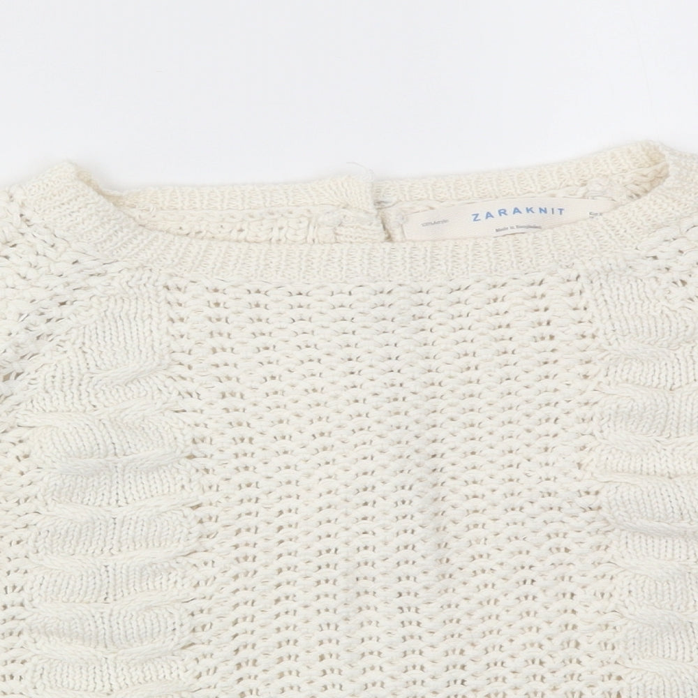 Womens UK Size S Zara Ivory Pullover Jumper