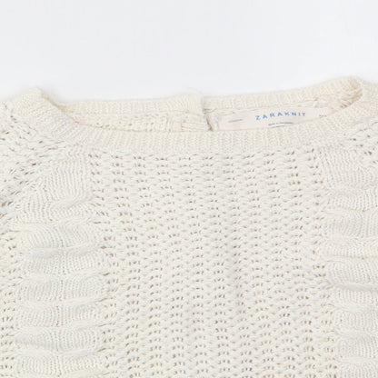 Womens UK Size S Zara Ivory Pullover Jumper