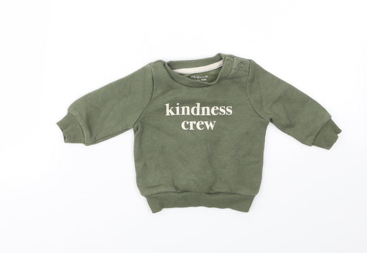 Primark Boys Green Houndstooth  Pullover Jumper Size 0-3 Months