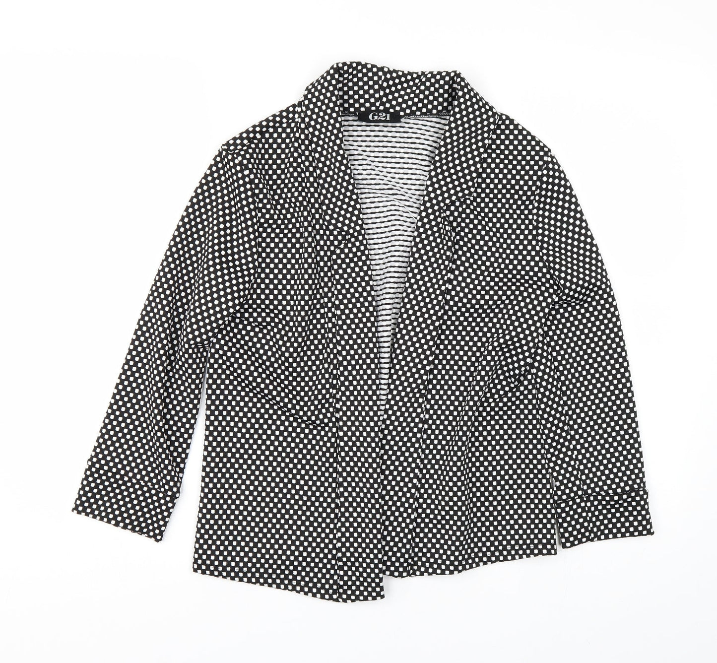 George Womens Black Polka Dot  Jacket Blazer Size 10