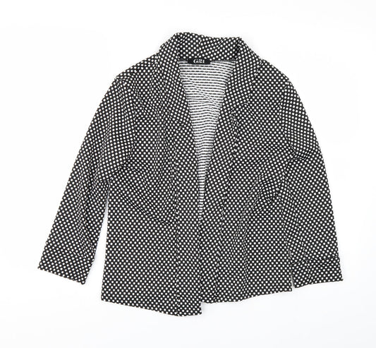 George Womens Black Polka Dot  Jacket Blazer Size 10