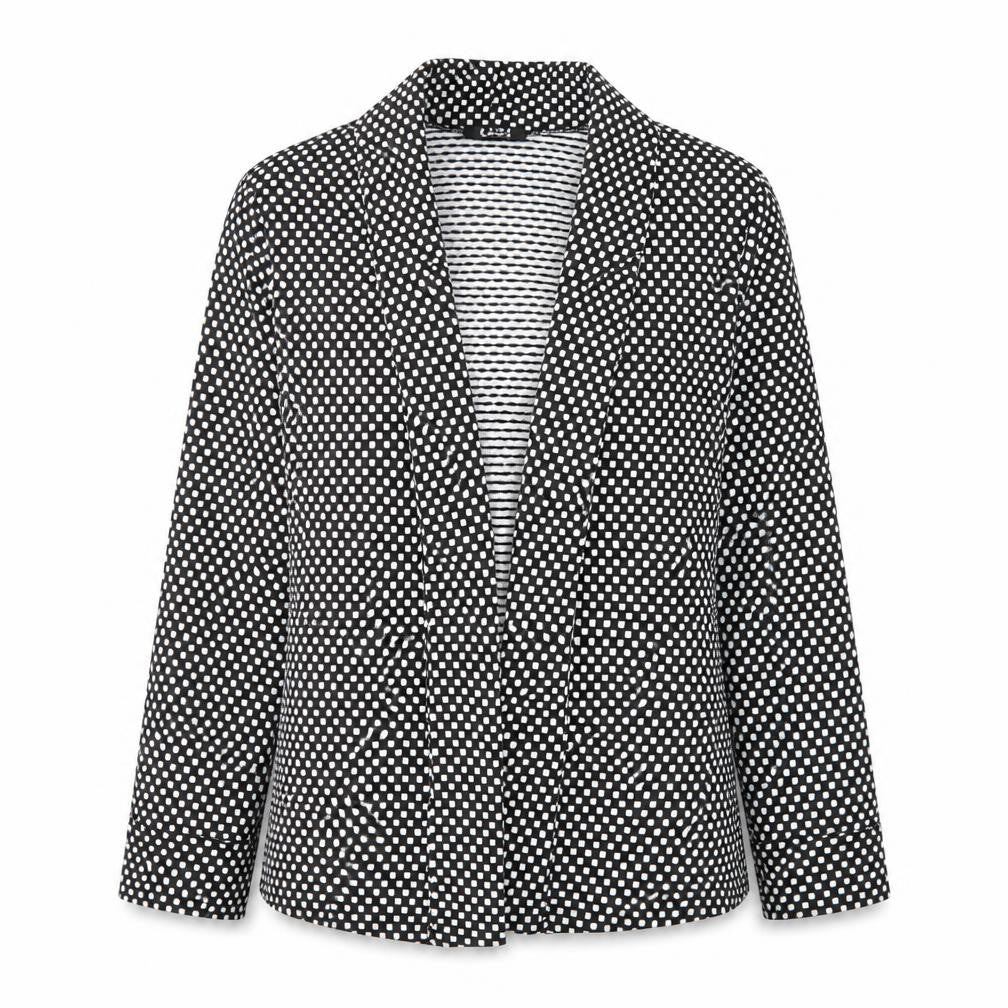 Front view of George women’s black polka dot jacket blazer, size UK 10