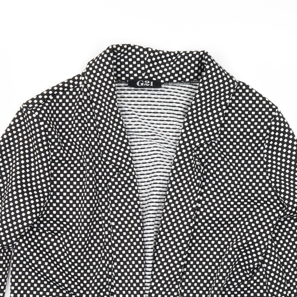George Womens Black Polka Dot  Jacket Blazer Size 10