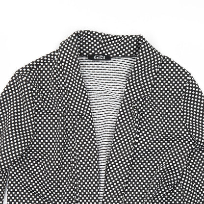 George Womens Black Polka Dot  Jacket Blazer Size 10