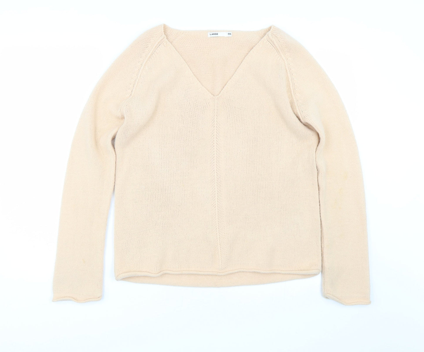 Womens UK Size L EA Beige Pullover Jumper