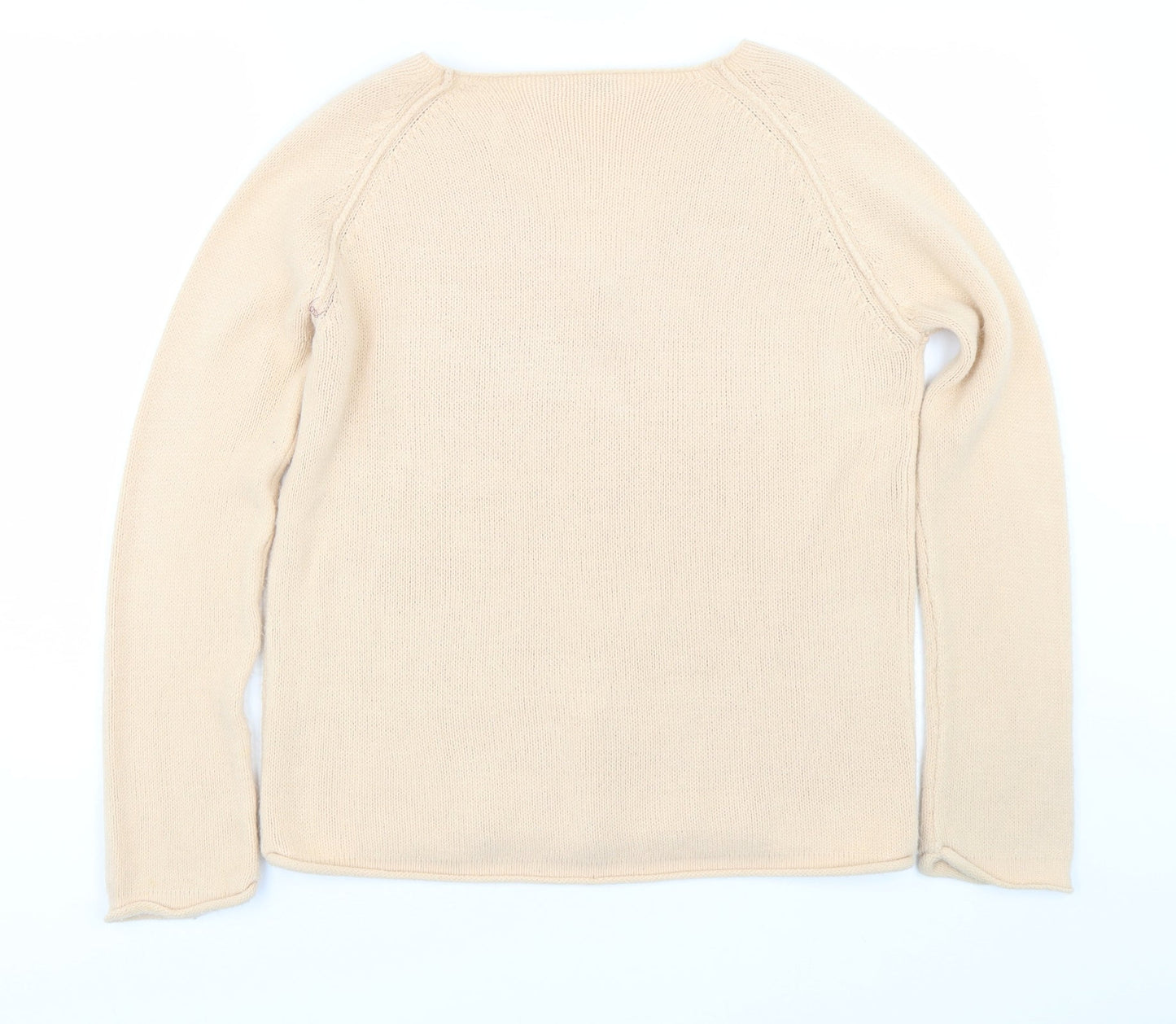Womens UK Size L EA Beige Pullover Jumper