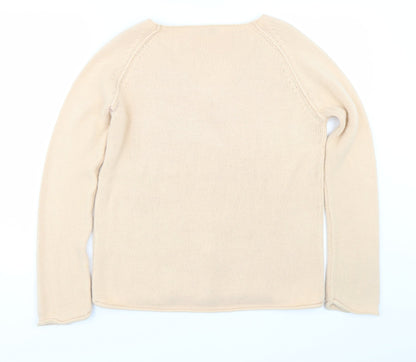 Womens UK Size L EA Beige Pullover Jumper