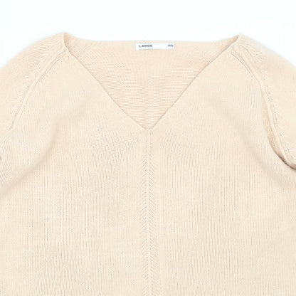 Womens UK Size L EA Beige Pullover Jumper