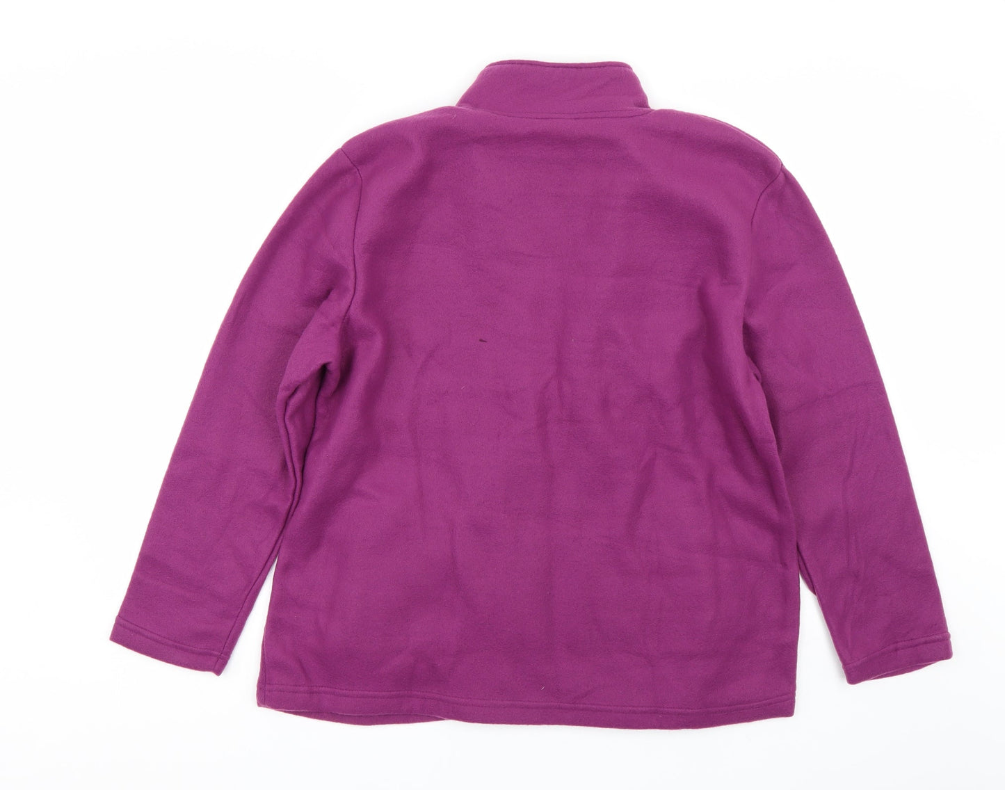 anne de lancay Womens Purple Floral  Full Zip Sweatshirt Size L