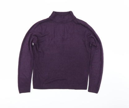 Womens UK Size 10 Pure & Natural Purple Pullover Jumper