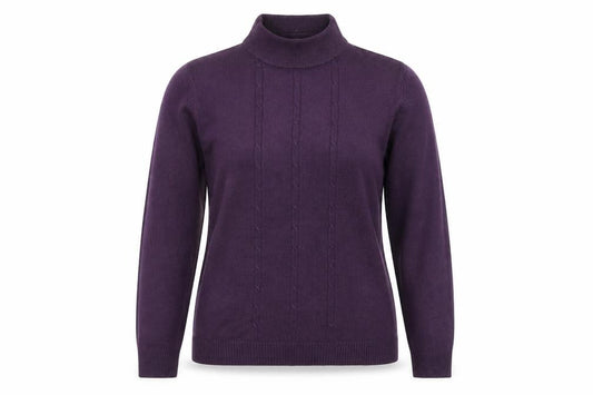 Front view of Pure & Natural women’s purple jumper, size UK 10