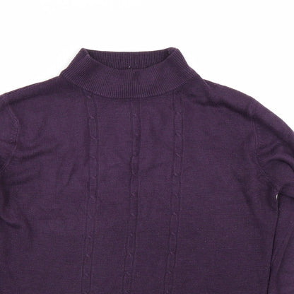 Womens UK Size 10 Pure & Natural Purple Pullover Jumper