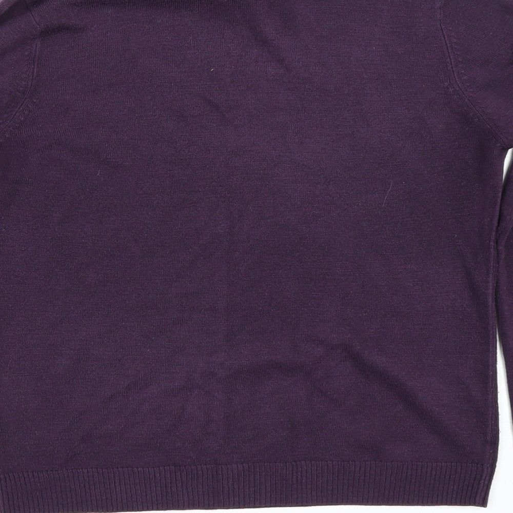 Womens UK Size 10 Pure & Natural Purple Pullover Jumper