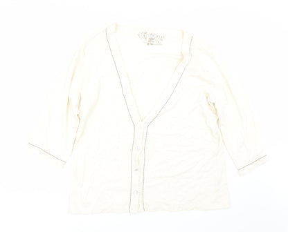 Natural Womens Beige   Cardigan Jumper Size 2XL