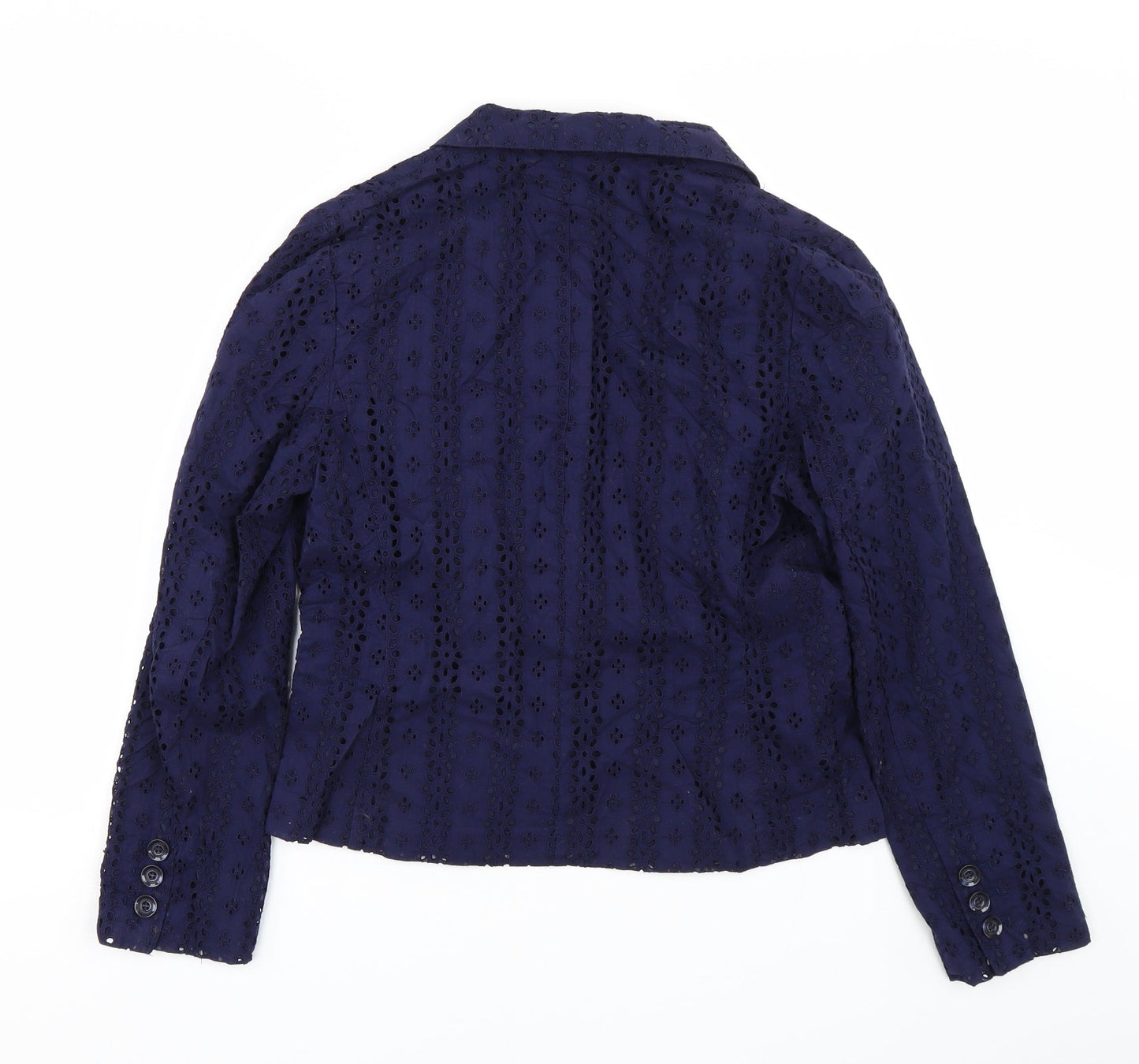 M&S Womens Blue Floral  Jacket Suit Size 12