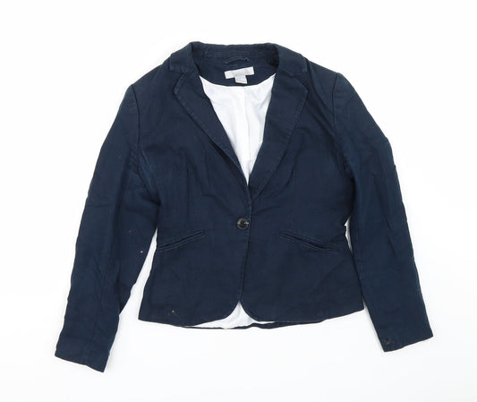 H&M Womens Blue   Jacket Suit Size 6