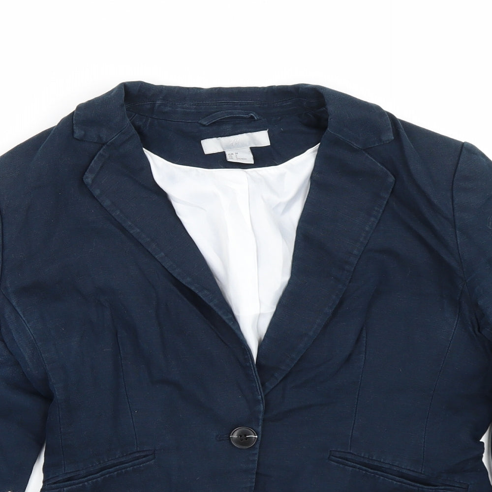 H&M Womens Blue   Jacket Suit Size 6