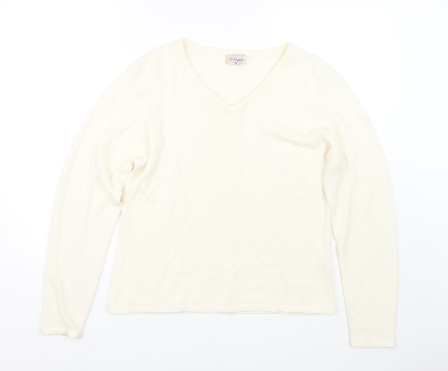 Womens UK Size XL Mackays White Pullover Jumper