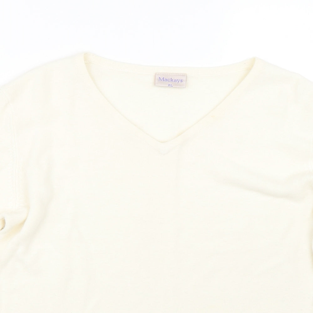 Womens UK Size XL Mackays White Pullover Jumper
