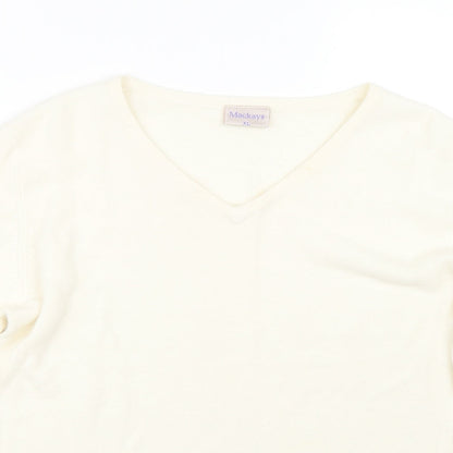 Womens UK Size XL Mackays White Pullover Jumper