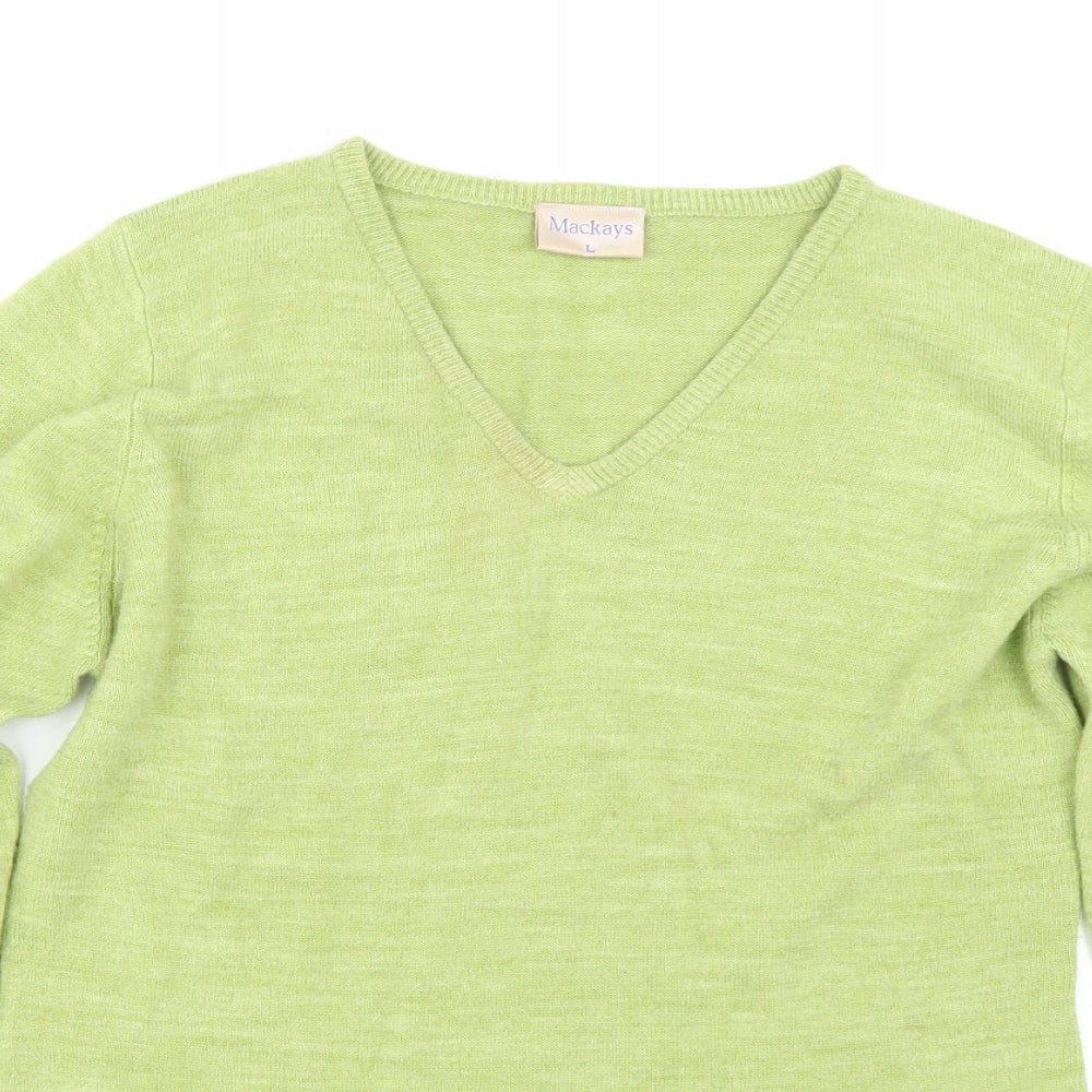 Womens UK Size L Mackays Green Pullover Jumper