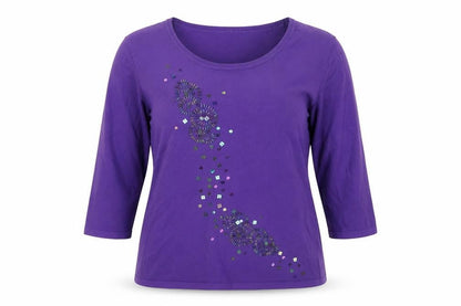 Womens UK Size L Signature Purple Basic T-Shirt