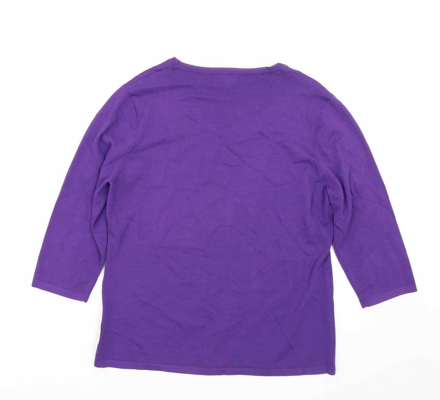 Womens UK Size L Signature Purple Basic T-Shirt