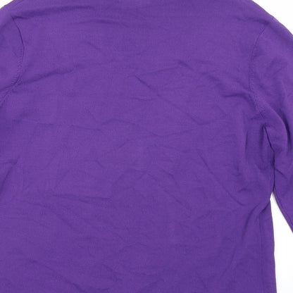 Womens UK Size L Signature Purple Basic T-Shirt