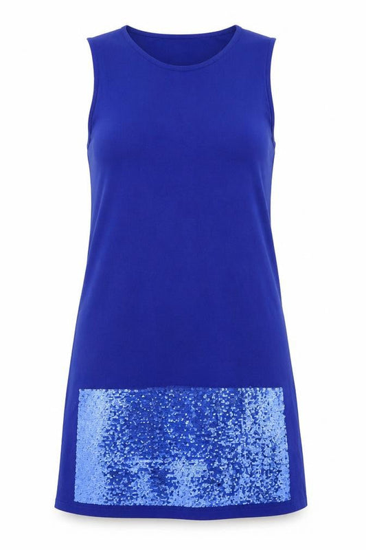 Front view of Finery women’s blue a-line, size M