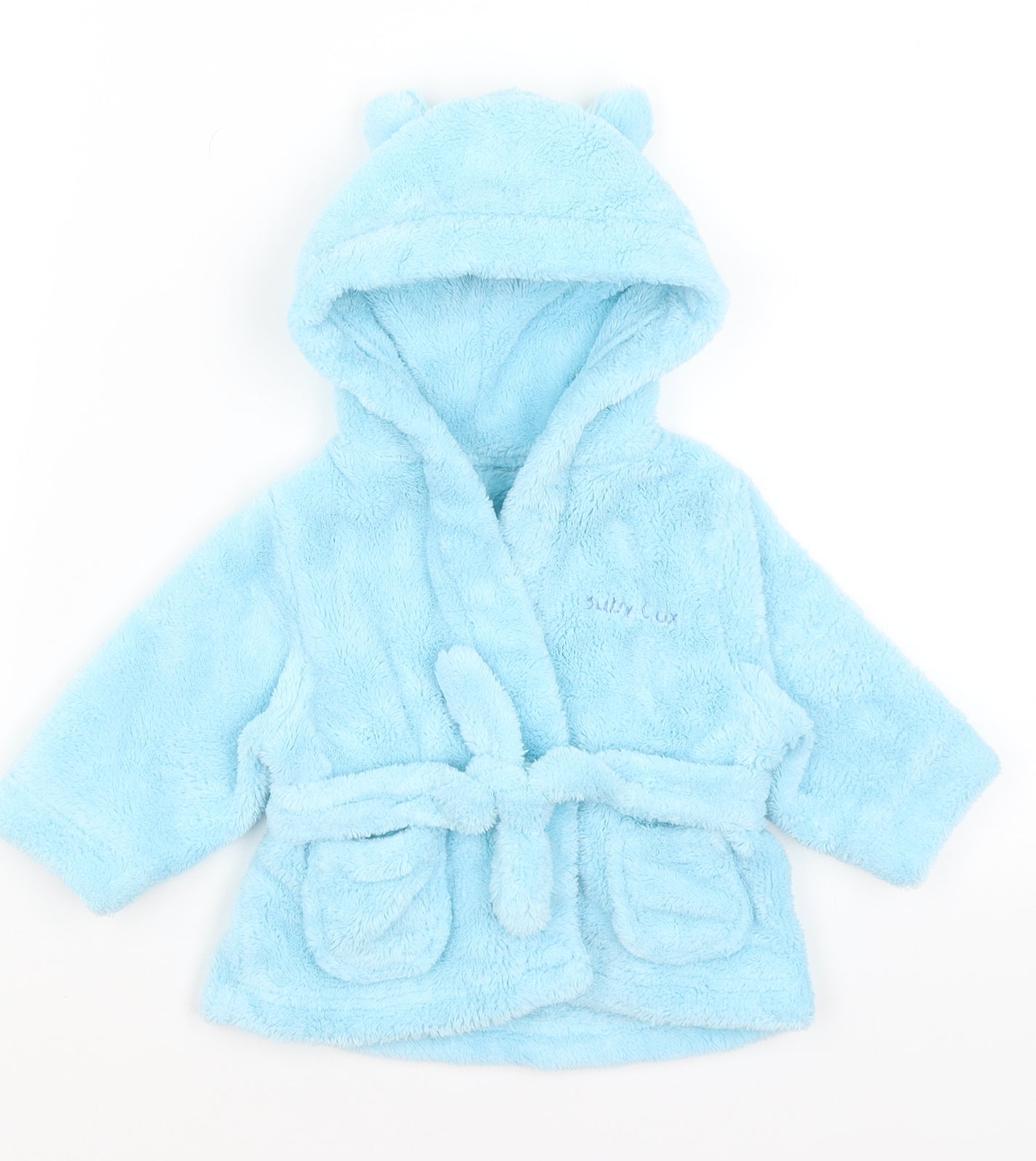 Preworn Baby Blue Solid  Kimono Gown Size 3-6 Months