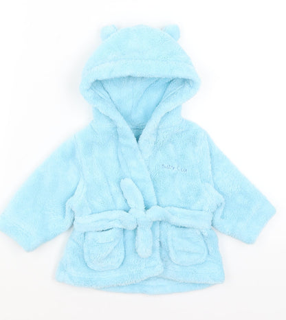 Preworn Baby Blue Solid  Kimono Gown Size 3-6 Months