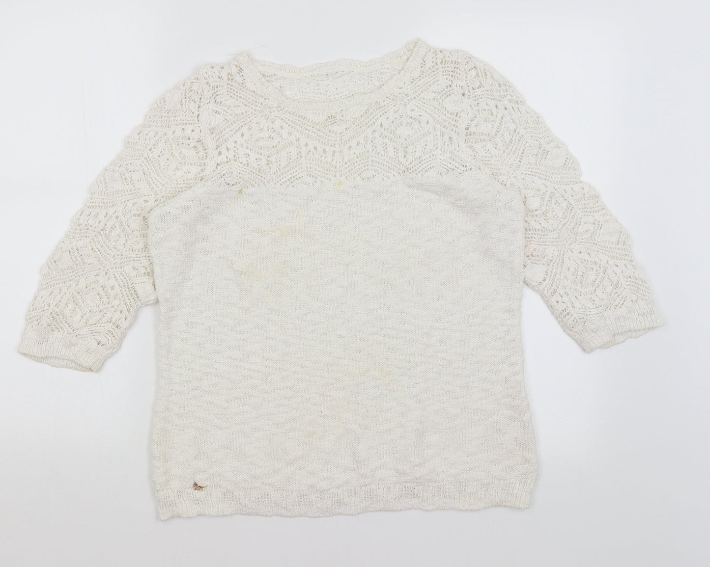 Womens UK Size 16 Preworn White Pullover Jumper