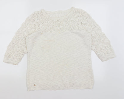 Womens UK Size 16 Preworn White Pullover Jumper