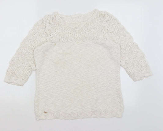 Womens UK Size 16 Preworn White Pullover Jumper