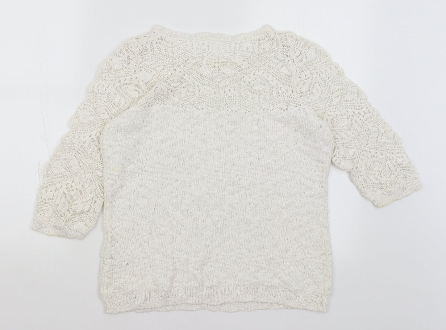 Womens UK Size 16 Preworn White Pullover Jumper