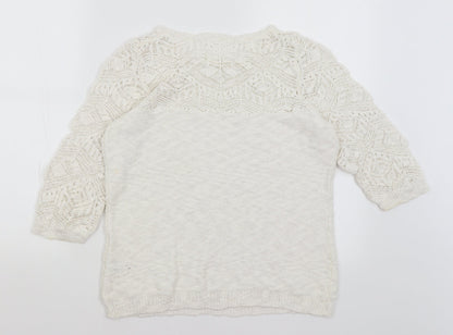 Womens UK Size 16 Preworn White Pullover Jumper