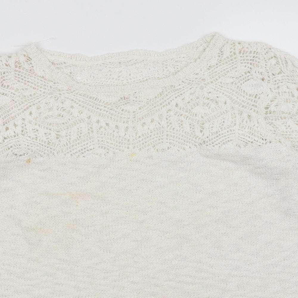 Womens UK Size 16 Preworn White Pullover Jumper