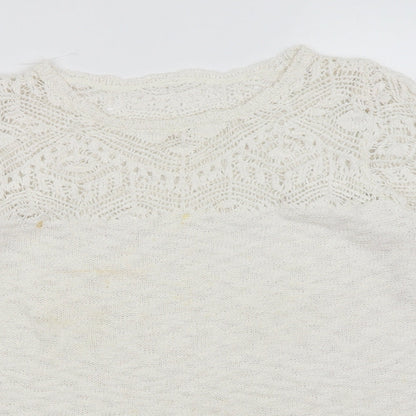 Womens UK Size 16 Preworn White Pullover Jumper