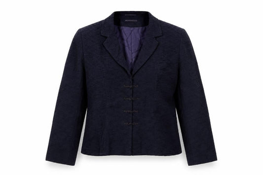 Front view of Kaliko women’s purple jacket blazer, size UK 14