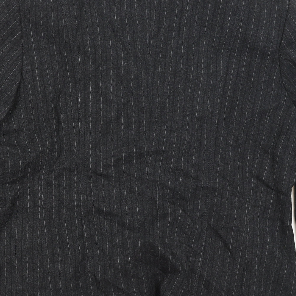 Oscar B Womens Grey Striped  Jacket Blazer Size 18